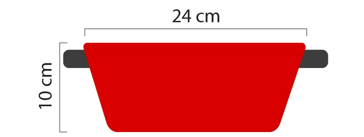 24 cm de diametro / 10 cm de altura
